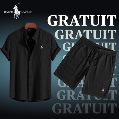 Men's Lightweight Short Sleeve Shirt & Matching Shorts Summer Casual Outfit Set