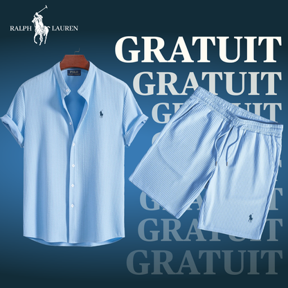 Men's Lightweight Short Sleeve Shirt & Matching Shorts Summer Casual Outfit Set